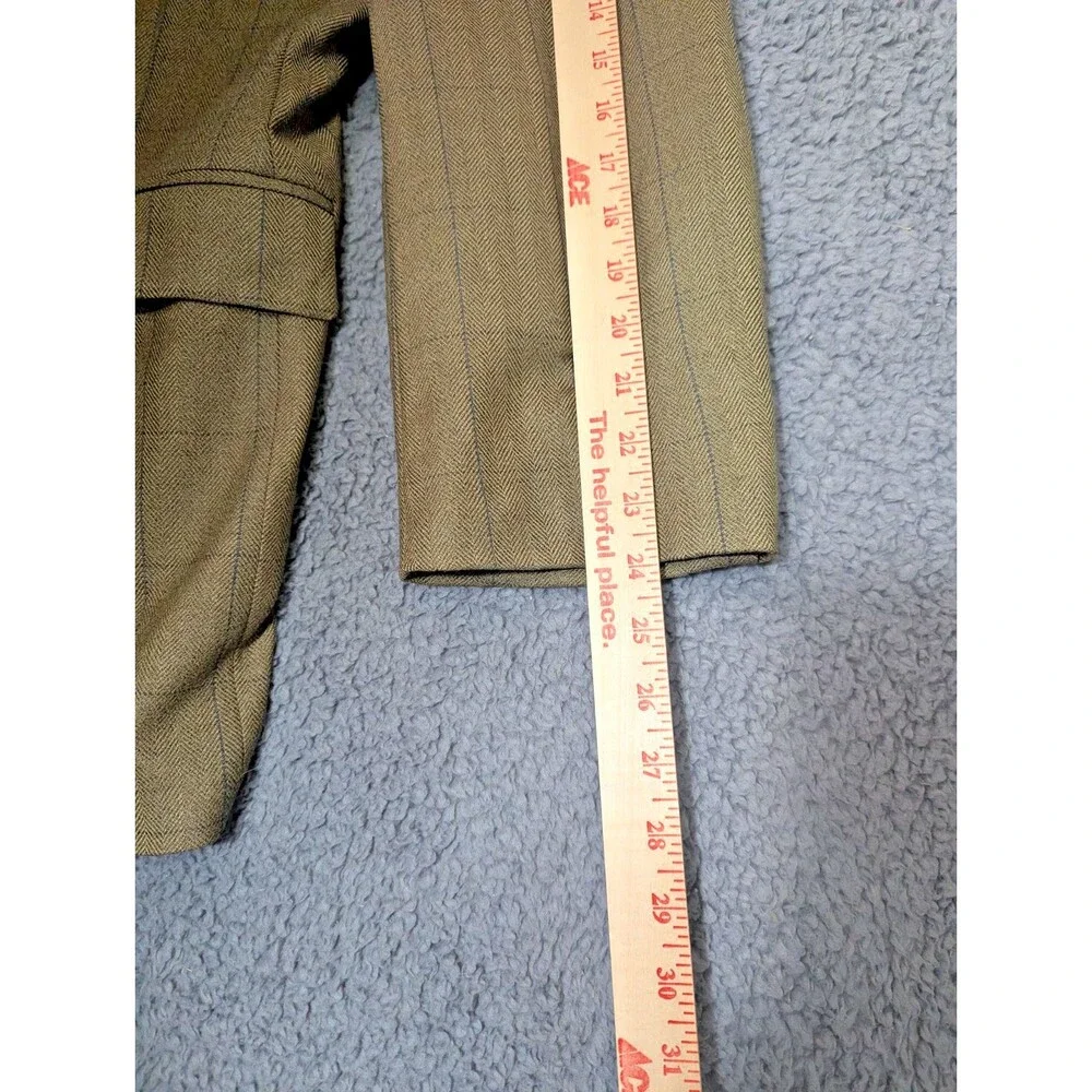 Lauren Ralph Lauren Wool Blazer Mens 46R Brown Plaid Sport Coat